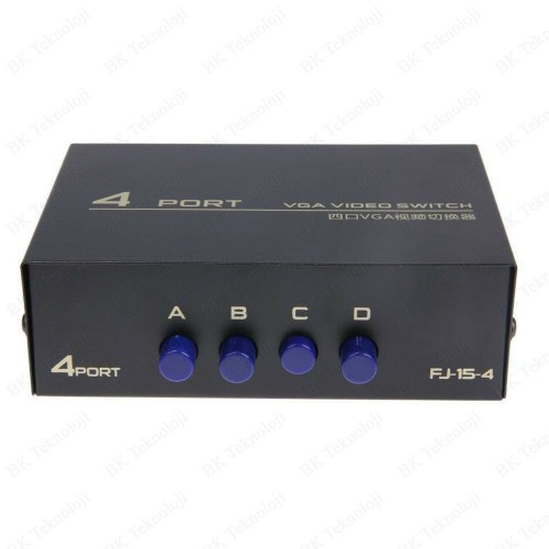 Çok Fonksiyolu 4 Port VGA Seçici Switch 1 Giriş 4 Çıkış - 4 Giriş 1 Çıkış